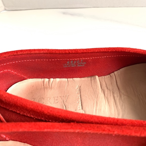 J.CREW Suede Bow Moccasins Size 6 Flats Orange - Picture 6 of 8